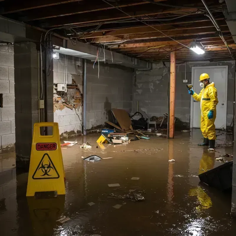 Flooded Basement Electrical Hazard in Langdon, ND Property